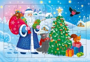 Пазл листовой на подложке. Дед Мороз фото книги