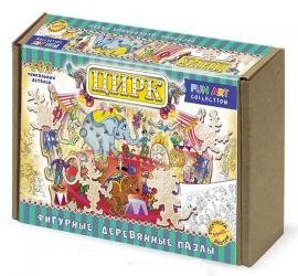 Фигурный деревянный пазл "Цирк", 102 элемента фото книги