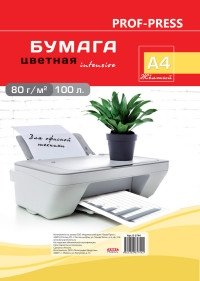 Бумага цветная "Intensive", А4, 100 листов, желтый фото книги