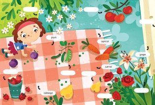 Первые слова. Английский язык. Что растет в моем саду? Обучающая книжка с наклейками фото книги 2