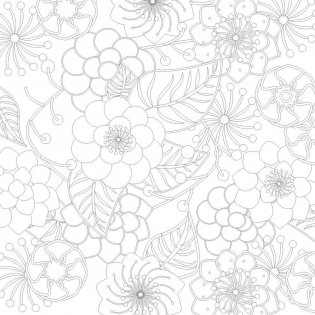 Цветочный рай. 70 рисунков для раскрашивания и снятия стресса фото книги 4