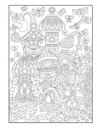 Creative Haven Whimsical Houses Coloring Book фото книги 11