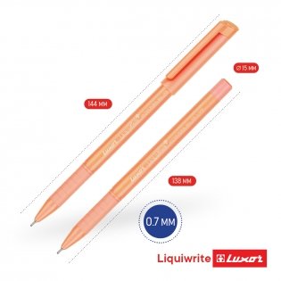 Ручка шариковая Luxor "Liquiwrite" синяя, 0,7 мм, с антибактериальным грипом, корпус ассорти. Арт. 2030P/50DU/19410P/50DU фото книги 2