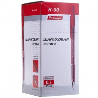 Ручка "Berlingo" шариковая H-30, красная фото книги 3