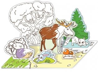 В лесу. Объемная 3D-раскраска фото книги 2