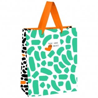 Пакет подарочный 18х23х10 см MESHU "Green strokes", отд. фольгой, матовая ламинация. Арт. MS_45760 фото книги