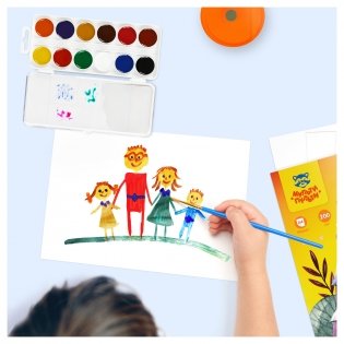 Набор кистей Мульти-Пульти "Чебурашка" 5шт., синтетика, круглая № 3, плоские № 2, 6, 14, овальная № 1, блистер фото книги 5