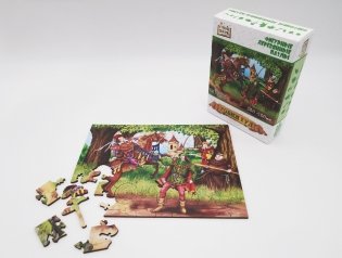 Фигурный деревянный пазл "Робин Гуд" (60 деталей) фото книги