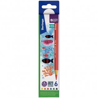 Карандаши акварельные "SuperSoft. Рыбки", 6 цветов фото книги