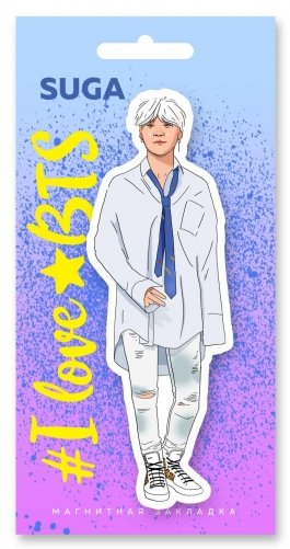 Фигурная магнитная закладка. BTS. Suga фото книги