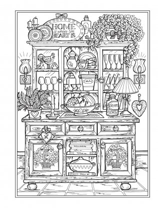 Creative Haven Country Kitchen Charm Coloring Book фото книги 9