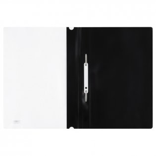 Папка-скоросшиватель пластик. СТАММ А4, 180 мкм, черная с прозр. верхом. Арт. ММ-30915 фото книги 2