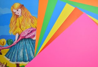 Картон цветной мелованный, двухсторонний, А4, 6 листов, 6 цветов "Страна чудес" фото книги 2