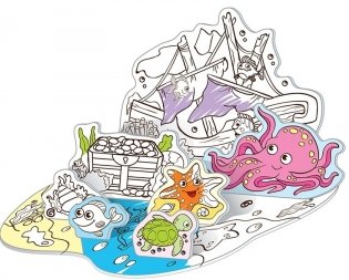 В море. Объемная 3D-раскраска фото книги 2