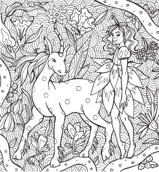 Раскраска-антистресс. Волшебный лес единорогов фото книги 8