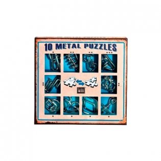 Набор металлических головоломок "Eureka! 3D Puzzle", 10 штук, синий фото книги