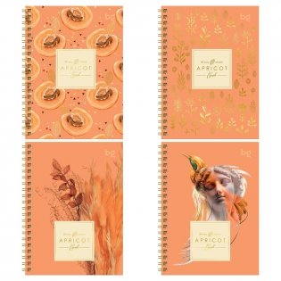 Записная книжка А6 96 листов, на гребне BG "Apricot Crush", глянцевая ламинация, тиснение фольгой, твердая обложка. Арт. ЗКТ6гр96_лг_тф 57207 фото книги