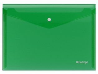 Папка-конверт на кнопке Berlingo "No Secret", А4, 200мкм, зеленая фото книги