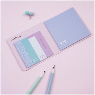 Флажки-закладки и самоклеящиеся блоки в наборе MESHU "Dew", 74х74 мм, 60х15 мм, 25л., европодвес. Арт. MS_87491 фото книги