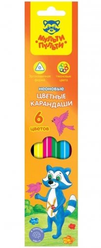 Карандаши "Енот на лужайке". 6 цветов фото книги