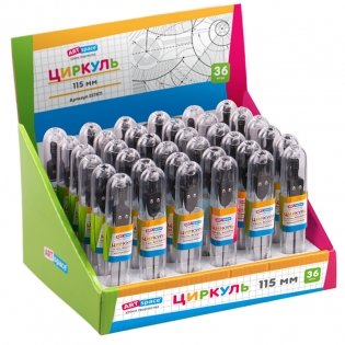 Циркуль ArtSpace металлический, 115 мм, пластиковый пенал. Арт. 227871 фото книги 2