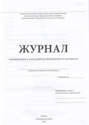 Журнал планирования и учета работы объединения по интересам. С учетом новых рекомендаций фото книги 3