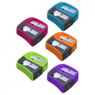 Точилка пластиковая Berlingo "Color Zone Duo", 2 отверстия, для цветных и ч/г карандашей, блистер, ассорти. Арт. BBp_15041 фото книги