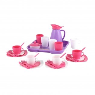 Набор детской посуды "Алиса" с подносом на 4 персоны (Pretty Pink) фото книги
