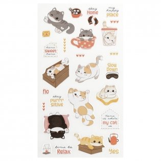 Наклейки объемные MESHU "Funny kitty", 10х23 см, пакет европодвес. Арт. MS_57651 фото книги 3