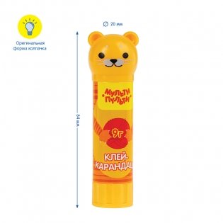 Клей-карандаш Мульти-Пульти "Зверята: Кот, Мишка, Панда", 9 г, колпачок в форме животного, ПВП. Арт. GS_33742 фото книги 3