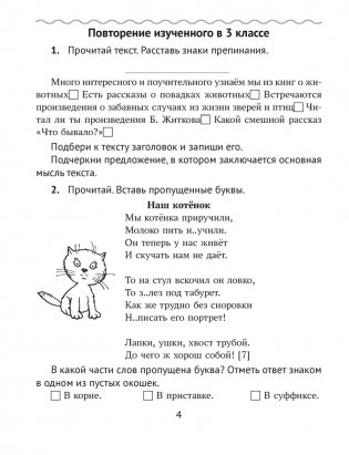 Домашние задания. Русский язык. 4 класс. I полугодие фото книги 3