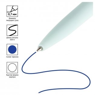 Ручка шариковая автоматическая OfficeSpace "Business", синяя, 0,7 мм, soft-touch, корпус ассорти фото книги 2