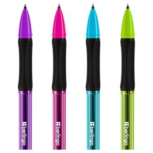 Ручка гелевая Berlingo "Tribase Gel grip neon" черная, 0,5 мм, грип. Арт. CGp_05026 фото книги 2