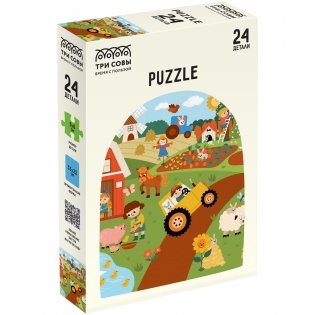 Пазл с заданием, 24 элемента. Maxi ТРИ СОВЫ "На ферме". Арт. ПК24М_54512 фото книги 2