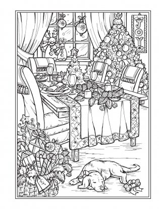 Creative Haven Home for the Holidays Coloring Book фото книги 6