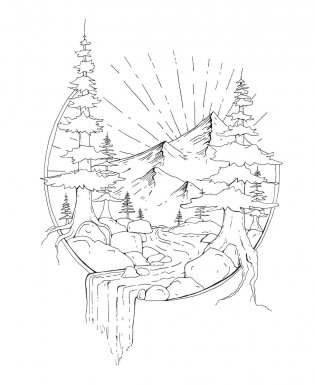 Woodland Wonderland : A Tranquil Coloring Retreat – A Calming Coloring Book of Flowers and Forest Animals for Adults фото книги 9