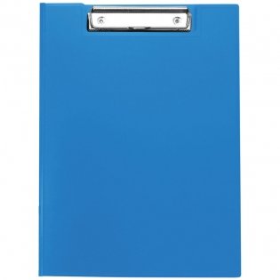 Папка-планшет "OfficeSpaceс", зажимом, пластик, синий фото книги