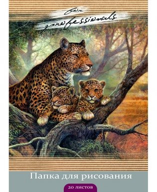 Папка для рисования "Семейство леопардов", А4, 20 листов фото книги