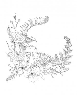 Woodland Wonderland : A Tranquil Coloring Retreat – A Calming Coloring Book of Flowers and Forest Animals for Adults фото книги 6