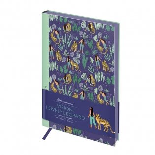 Записная книжка А5, 80 л. ЛАЙТ, кожзам, Greenwich Line "Vision. Lovely leopard", тон. блок, цв. срез. Арт. NA5_30760 фото книги
