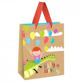 Пакет подарочный 18х23х10 см MESHU "Happy Birthday. Dragon", выб. лак, крафт, мальчик. Арт. MS_51747 фото книги