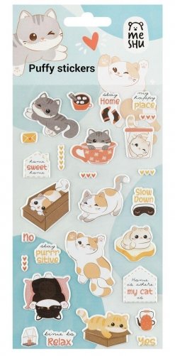 Наклейки объемные MESHU "Funny kitty", 10х23 см, пакет европодвес. Арт. MS_57651 фото книги