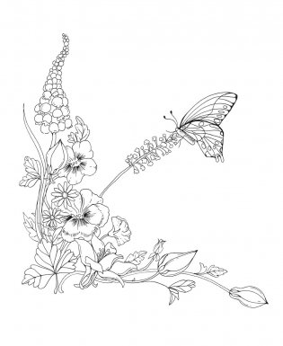 Woodland Wonderland : A Tranquil Coloring Retreat – A Calming Coloring Book of Flowers and Forest Animals for Adults фото книги 12