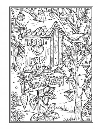 Creative Haven Home for the Holidays Coloring Book фото книги 5