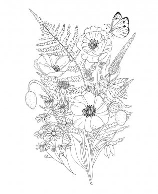 Woodland Wonderland : A Tranquil Coloring Retreat – A Calming Coloring Book of Flowers and Forest Animals for Adults фото книги 14