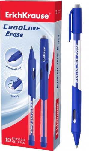 Комплект ручек гелевых стираемых "ErgoLine Erase", синяя, 0,7 мм (10 ручек в комплекте) (количество товаров в комплекте: 10) фото книги