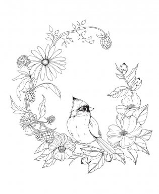 Woodland Wonderland : A Tranquil Coloring Retreat – A Calming Coloring Book of Flowers and Forest Animals for Adults фото книги 11