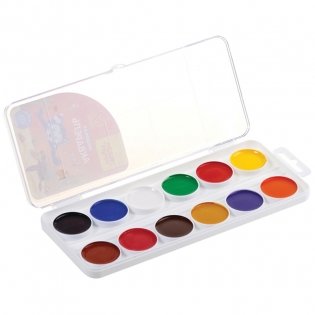 Акварель Мульти-Пульти "Енот в Красном море", медовая, 12 цветов, без кисти, пластик, европодвес. Арт. АП_10705 фото книги 3