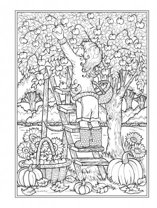 Creative haven autumn harvest coloring book фото книги 10