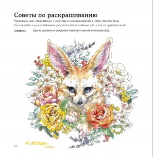 Скетчбук-раскраска. Мир поразительных существ Кэна Мацуды (желтая со слоном) фото книги 6